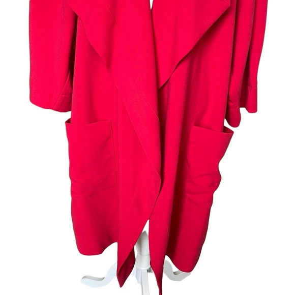 Lane Bryant Women’s Open Front Red Knit Coat Plus Size 26-28 Waterfall Unlined - Picture 3 of 8
